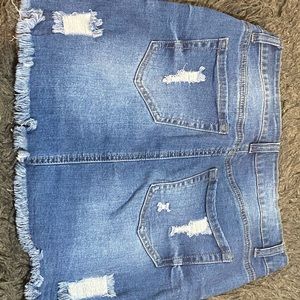 Demin light blue washed skirt